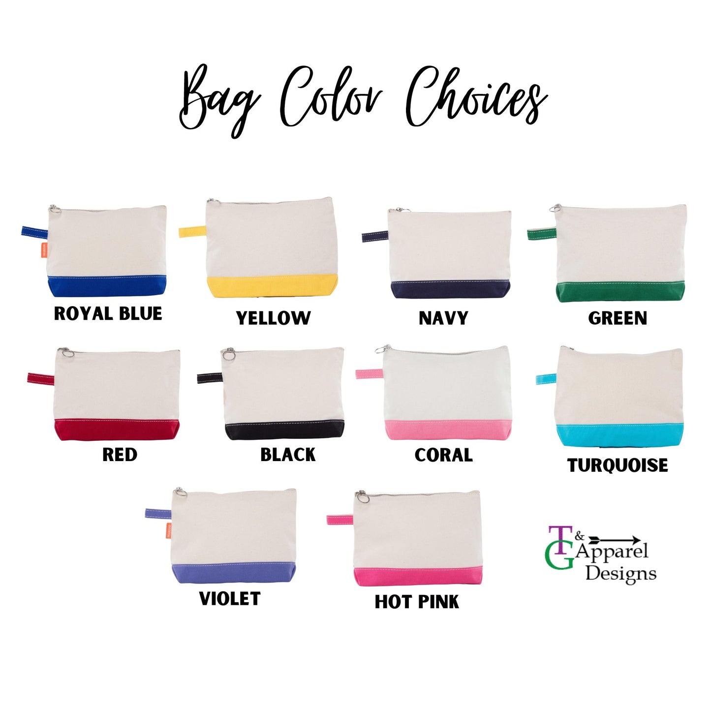 Classic Monogram Tote or Cosmetic Bag – Personalized Initials, Elegant Embroidered Gift