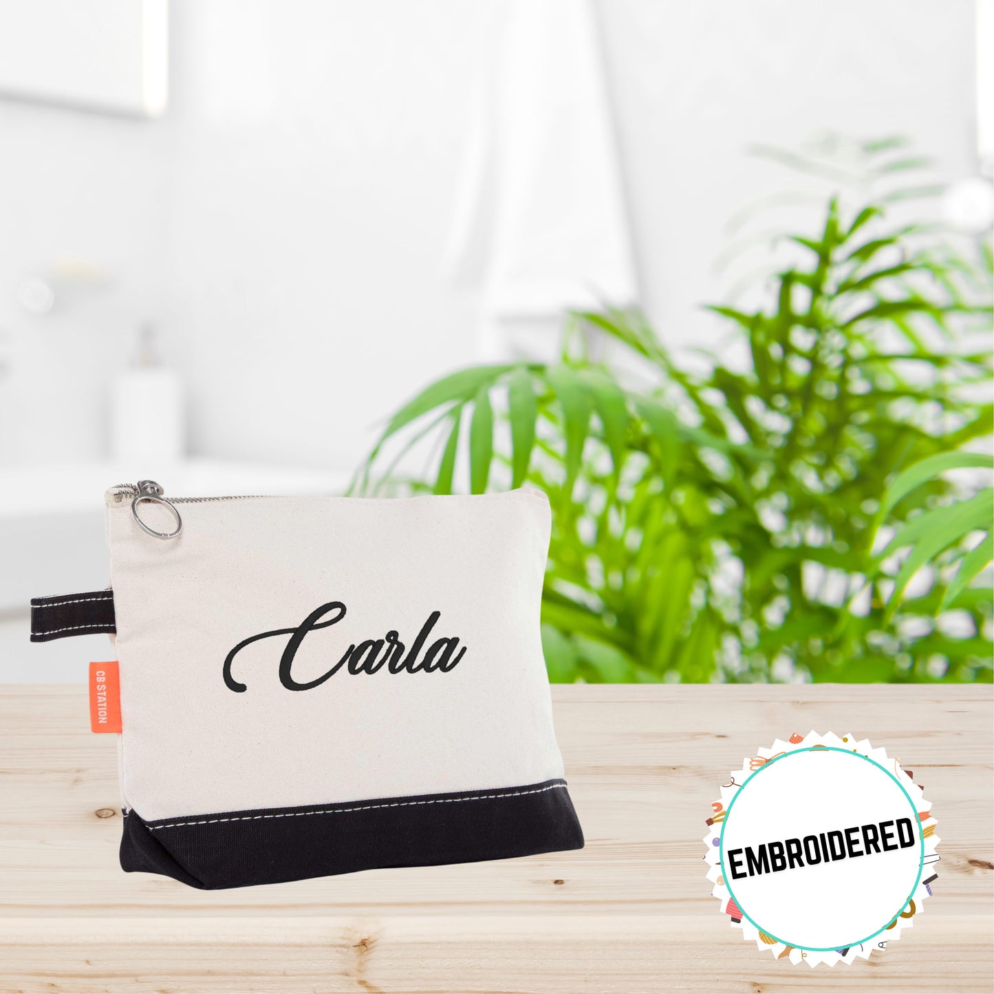 Embroidered Personalized Cosmetic Makeup Bag