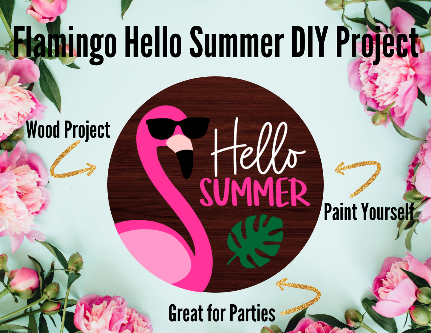 Hello Summer Flamingo DIY Door Hanger