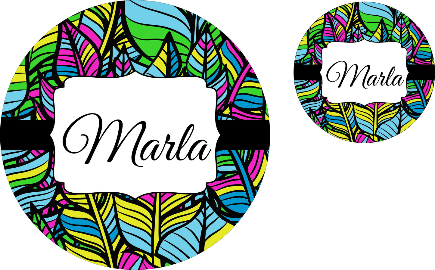 Colorful Leaves Mousepad and Coaster Set