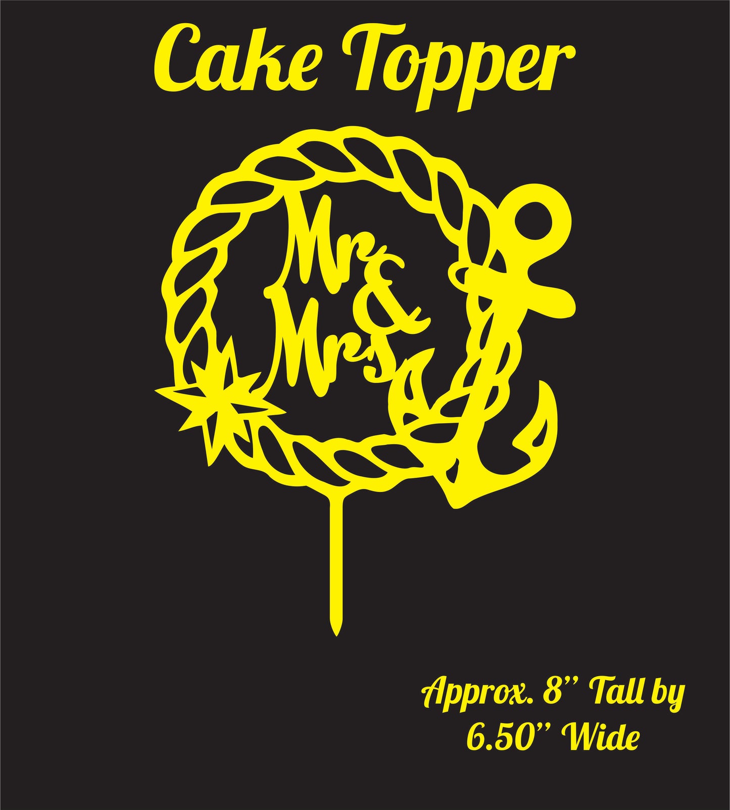 Nautical Anchor Cake Topper