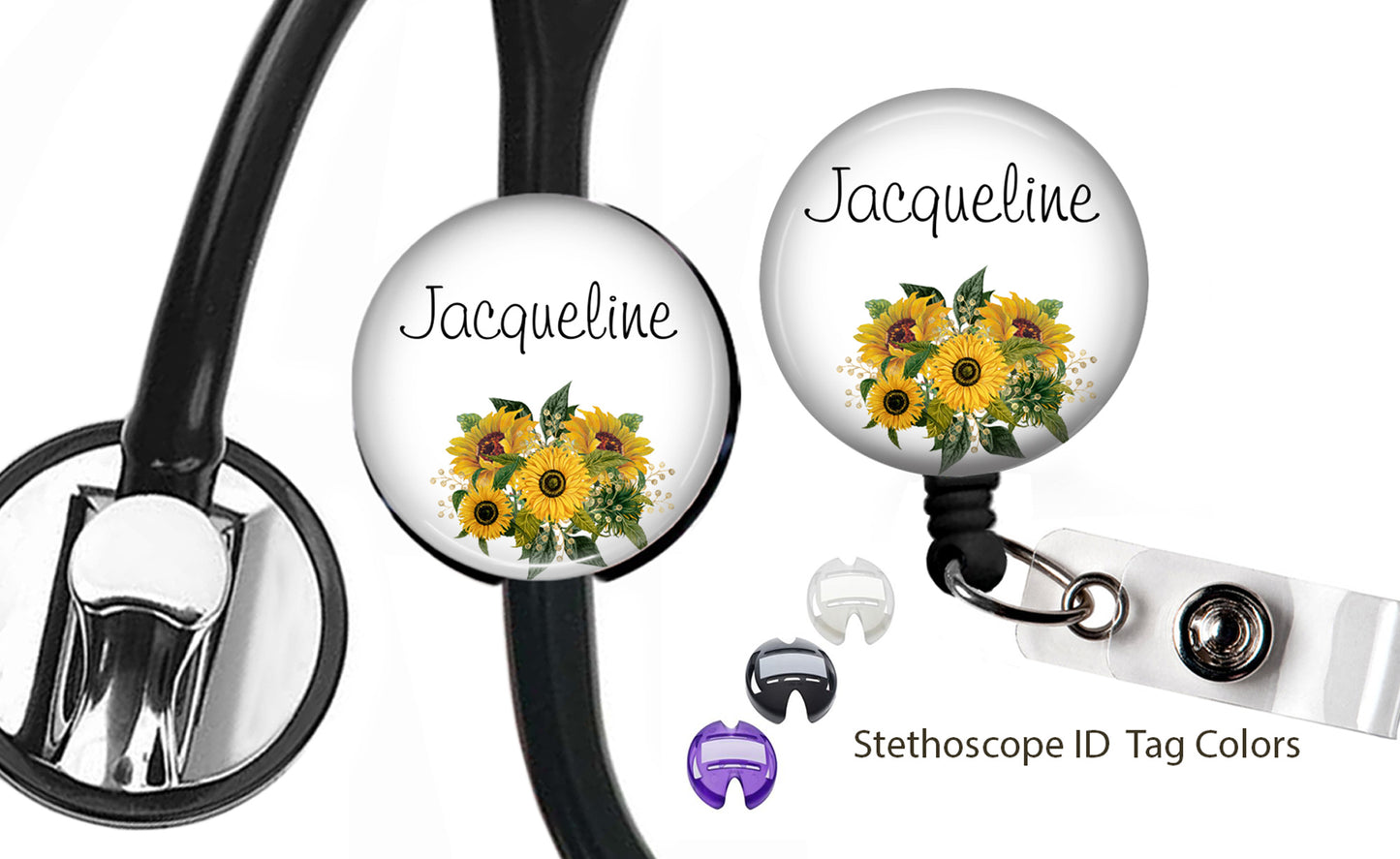 Sunflower Stethoscope and Badge Reel Set