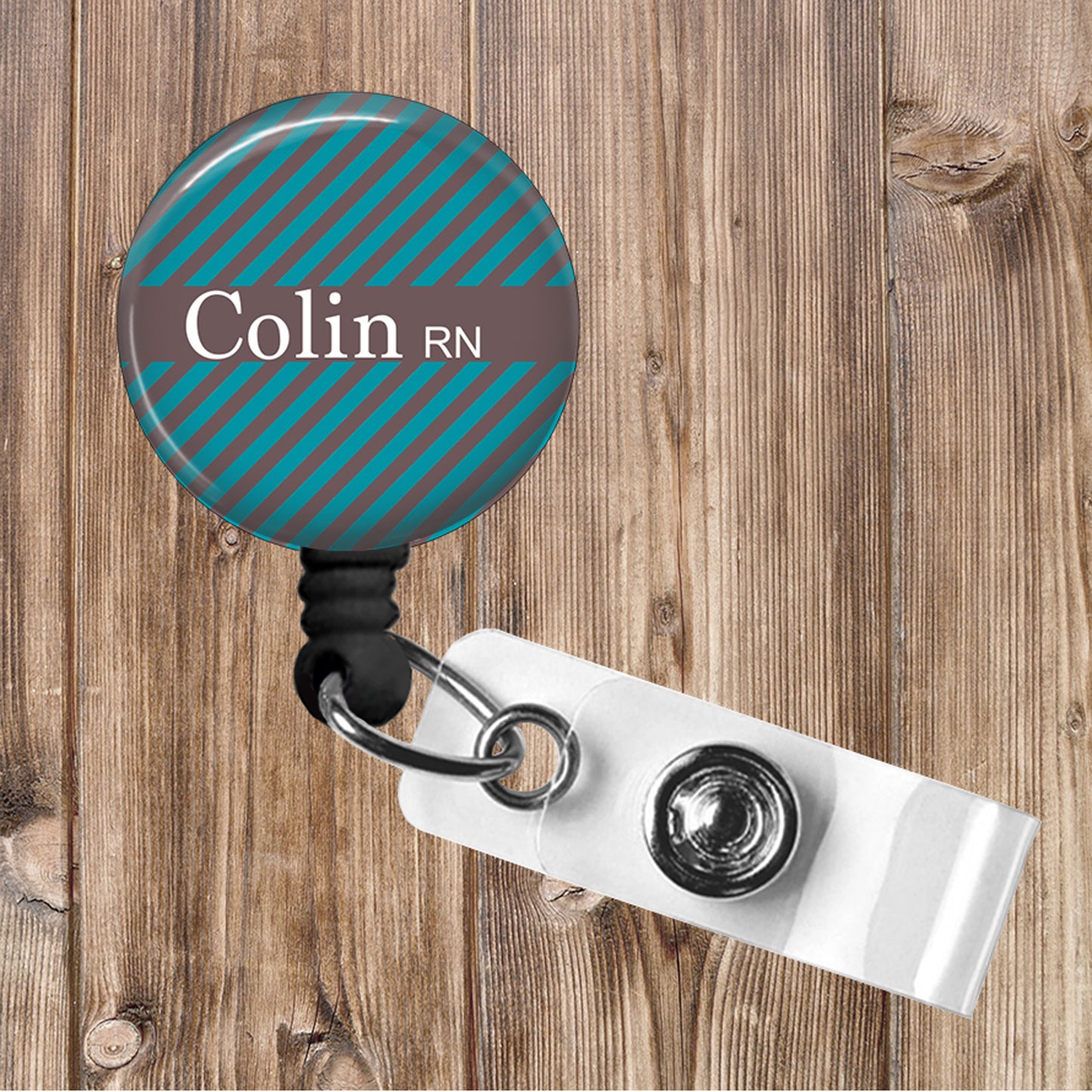 Gray & Turquoise Stethoscope and Badge Reel Set