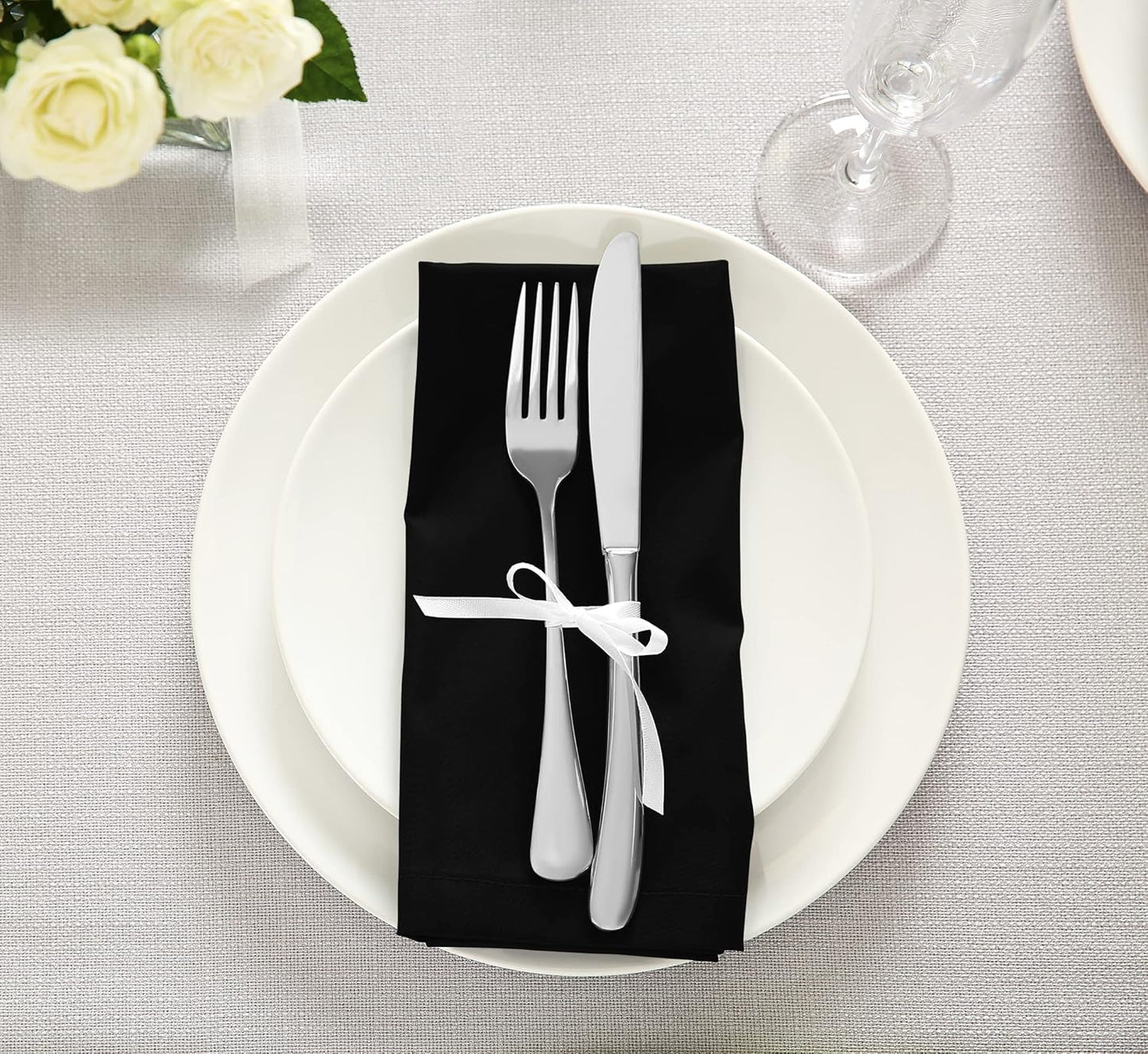 Damask Embroidered Dinner Napkins - Personalized Elegance for Every Meal