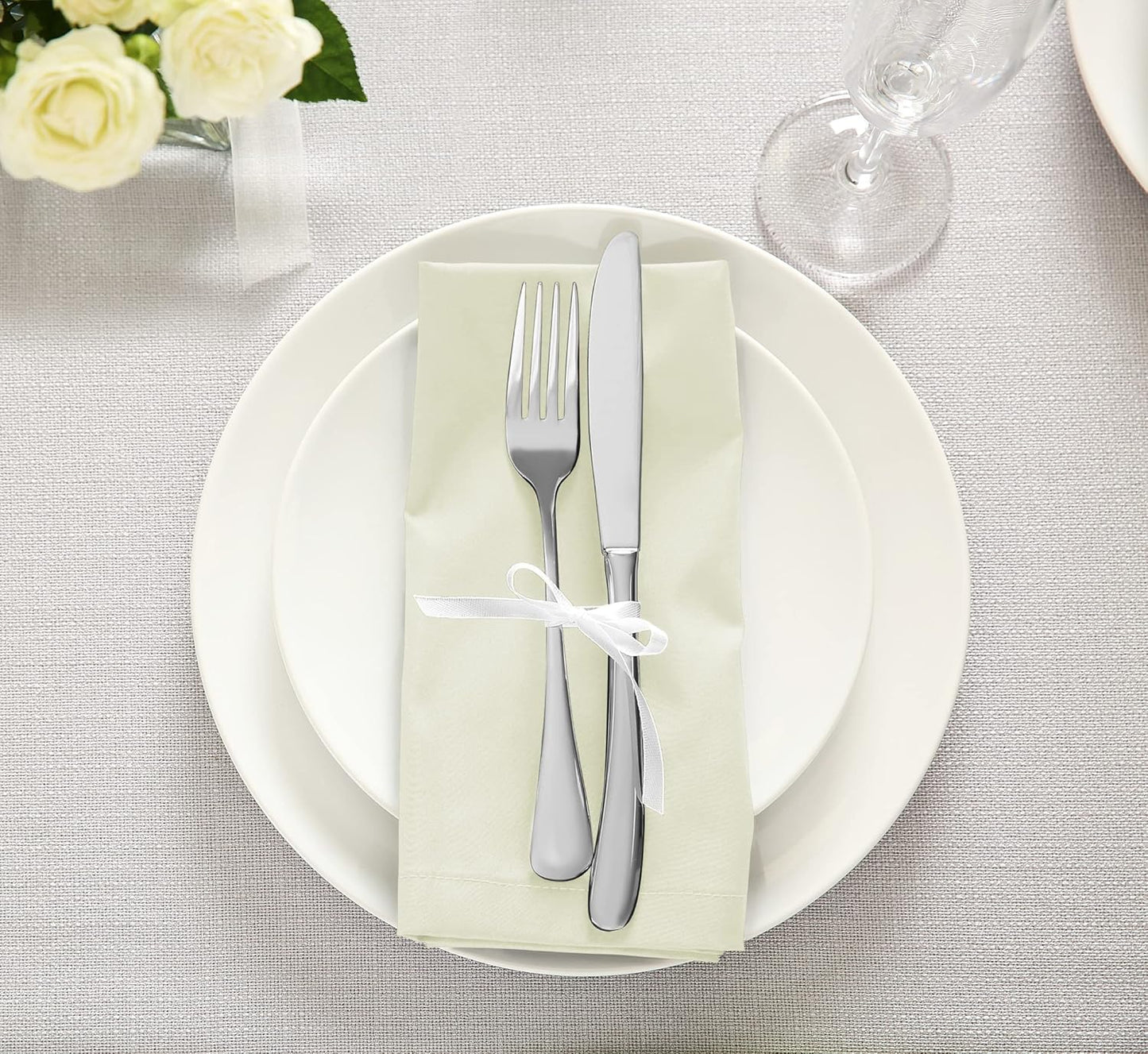 Damask Embroidered Dinner Napkins - Personalized Elegance for Every Meal