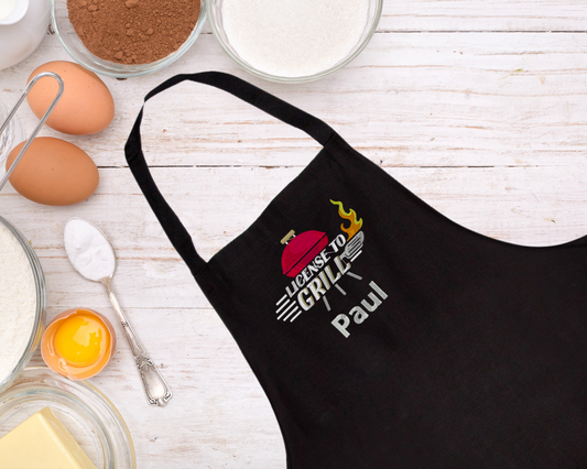 License to Grill Funny Embroidered Apron
