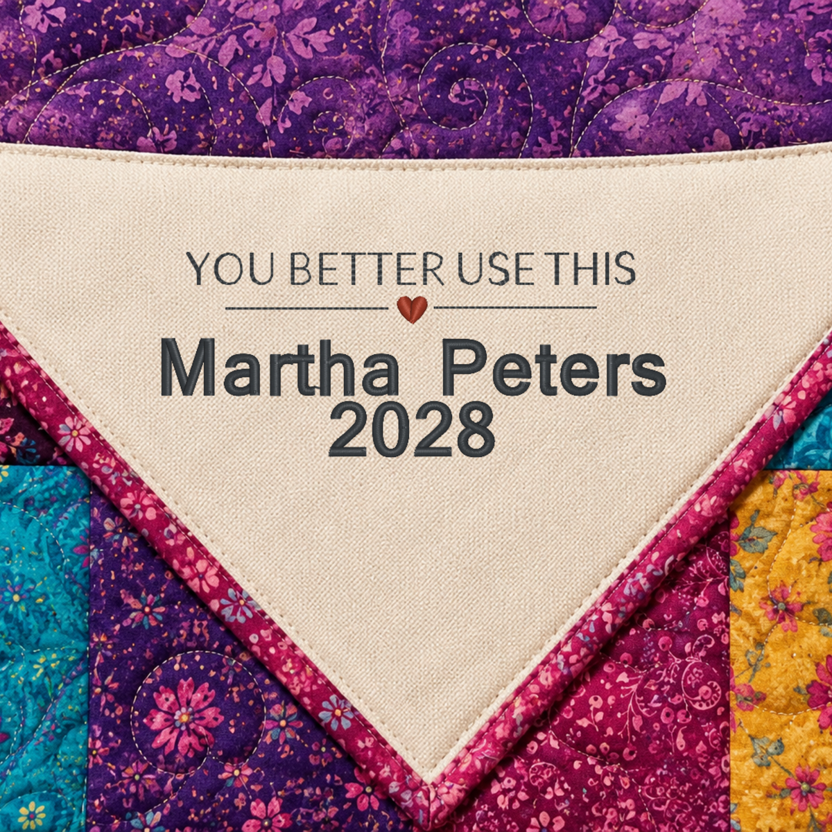 Personalized Embroidered Corner Quilt Label - Choose Your Design