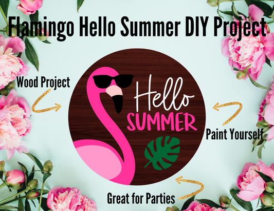 Hello Summer Flamingo DIY Door Hanger