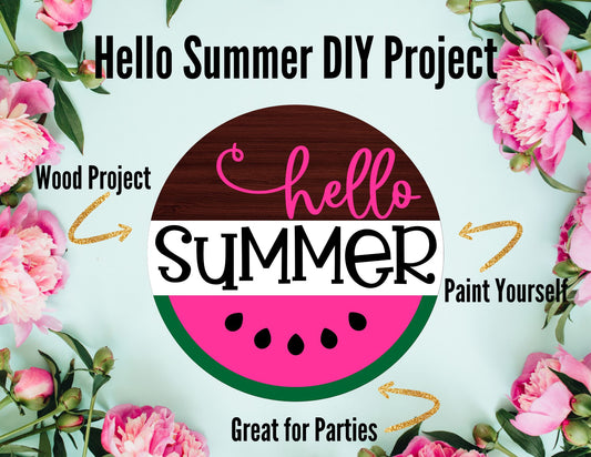 Hello Summer Watermelon DIY Door Hanger