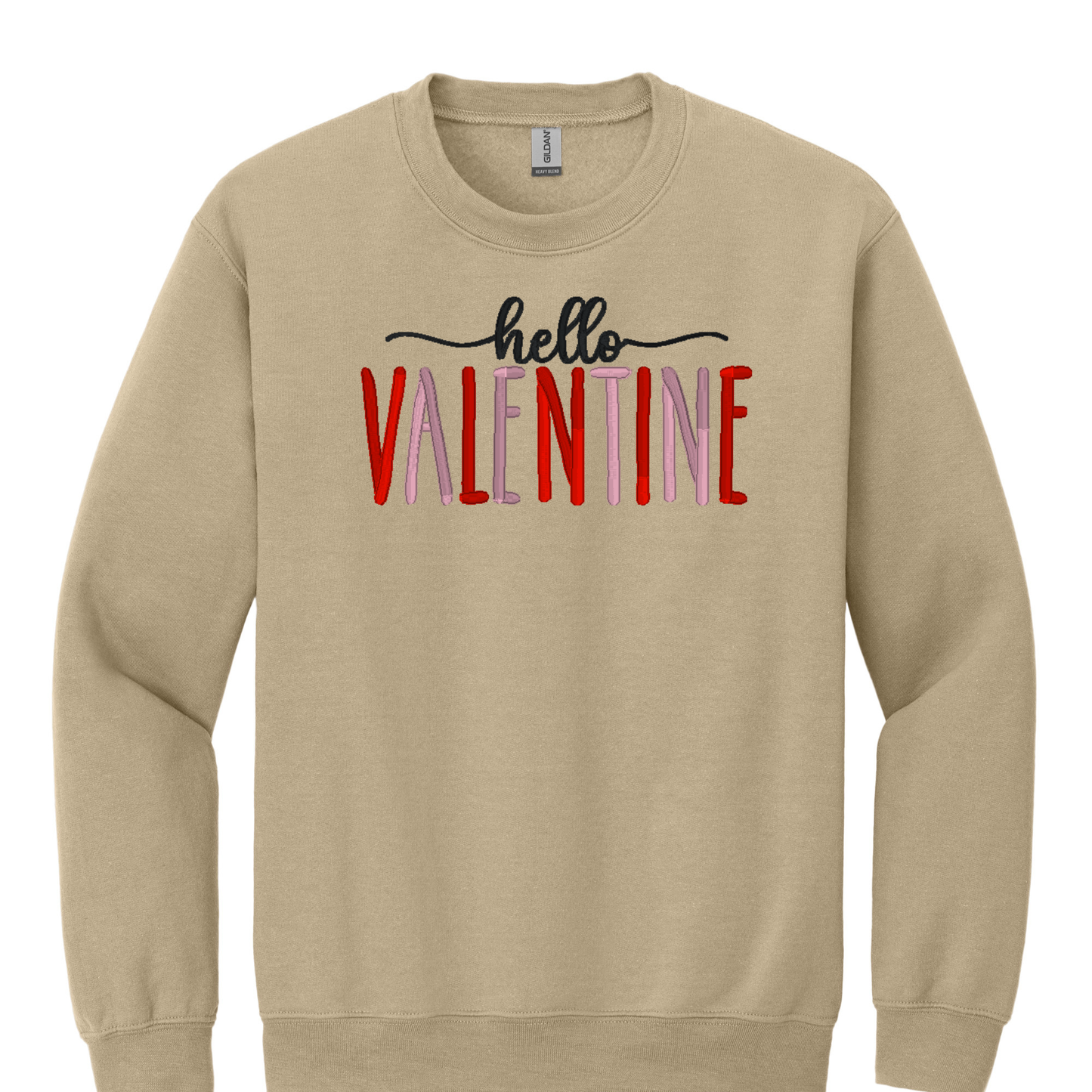 Hello Valentine Embroidered Sweatshirt