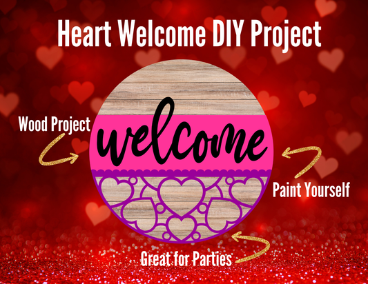 Heart Welcome Wood Door Hanger DIY Kit – Valentine’s Day Paint Project
