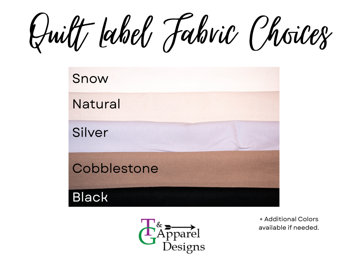 Personalized Embroidered Corner Quilt Label - Choose Your Design