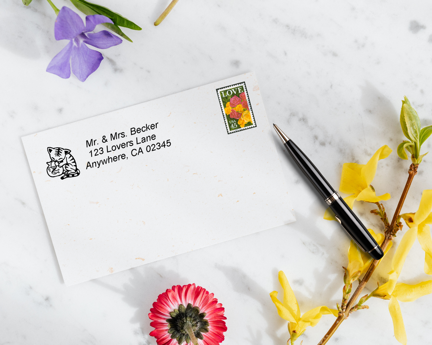 Custom Decorative Address Stamp – Personalized Icon Return Address Stamp