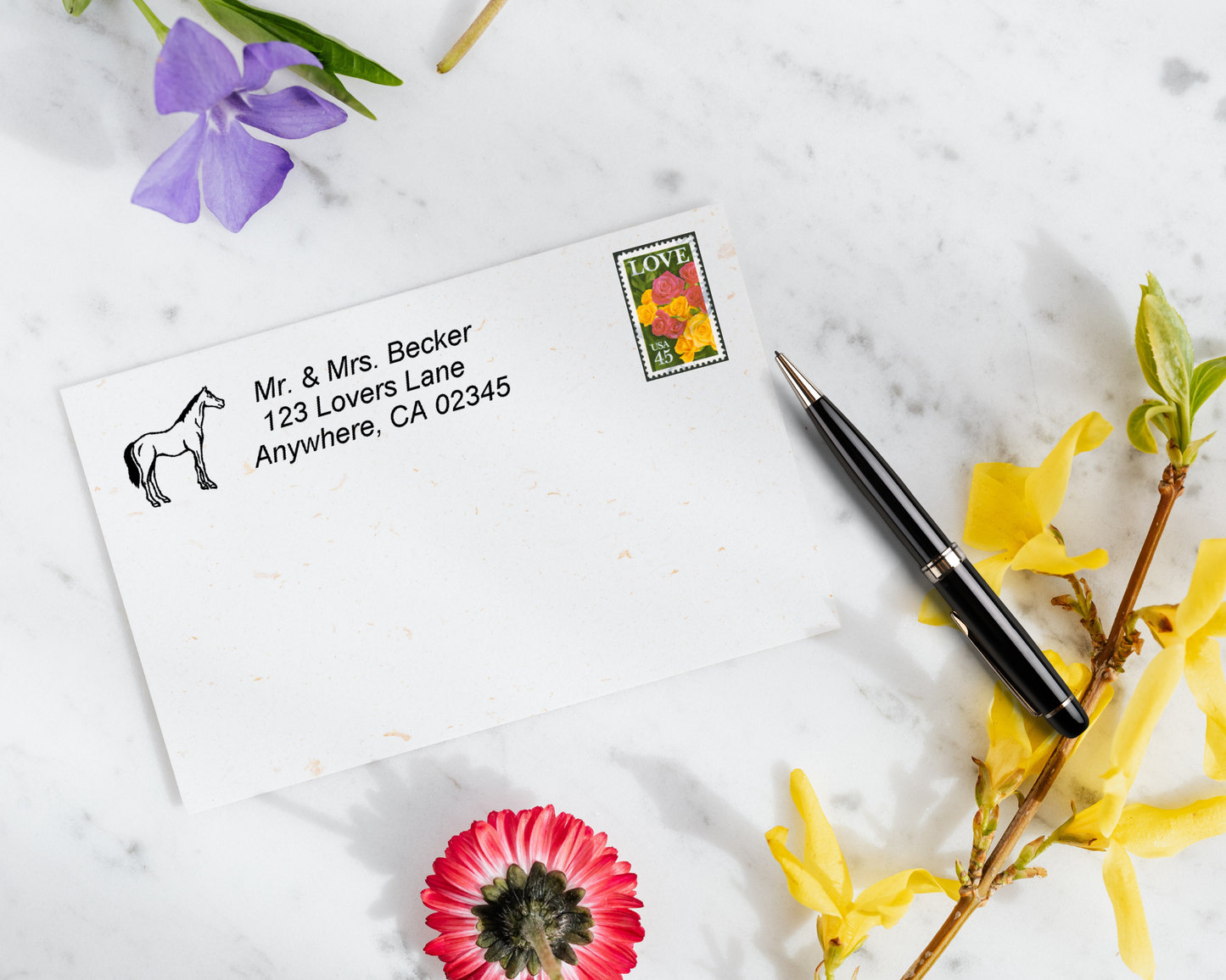 Custom Decorative Address Stamp – Personalized Icon Return Address Stamp