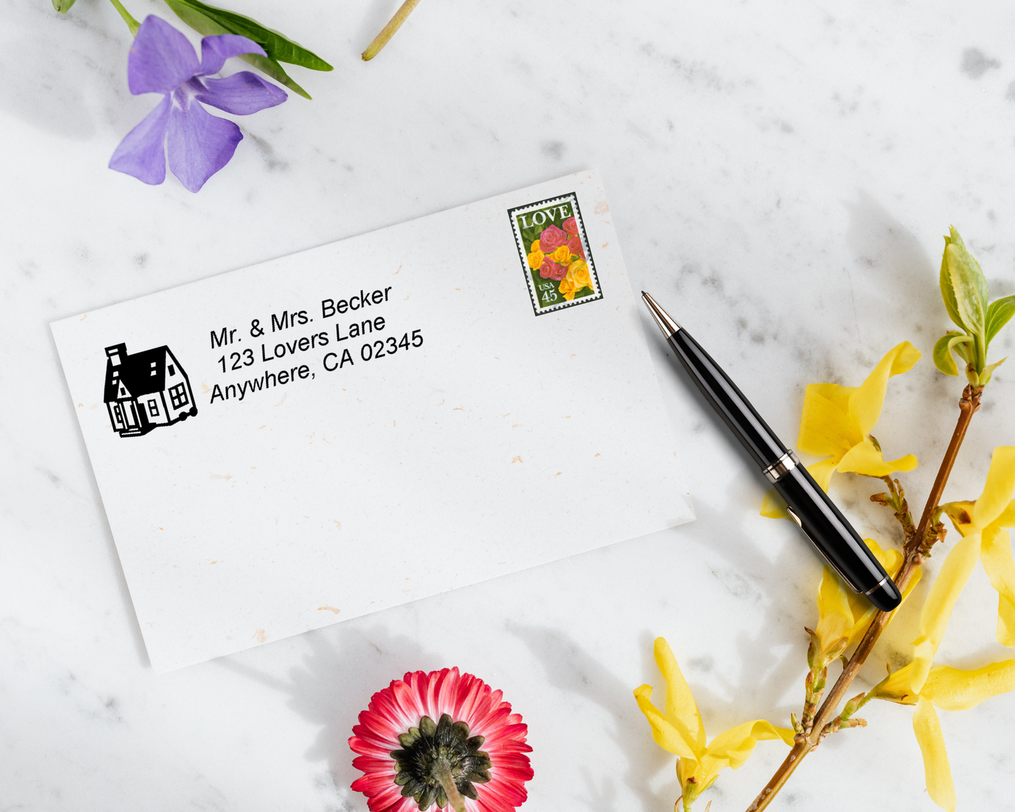 Custom Decorative Address Stamp – Personalized Icon Return Address Stamp