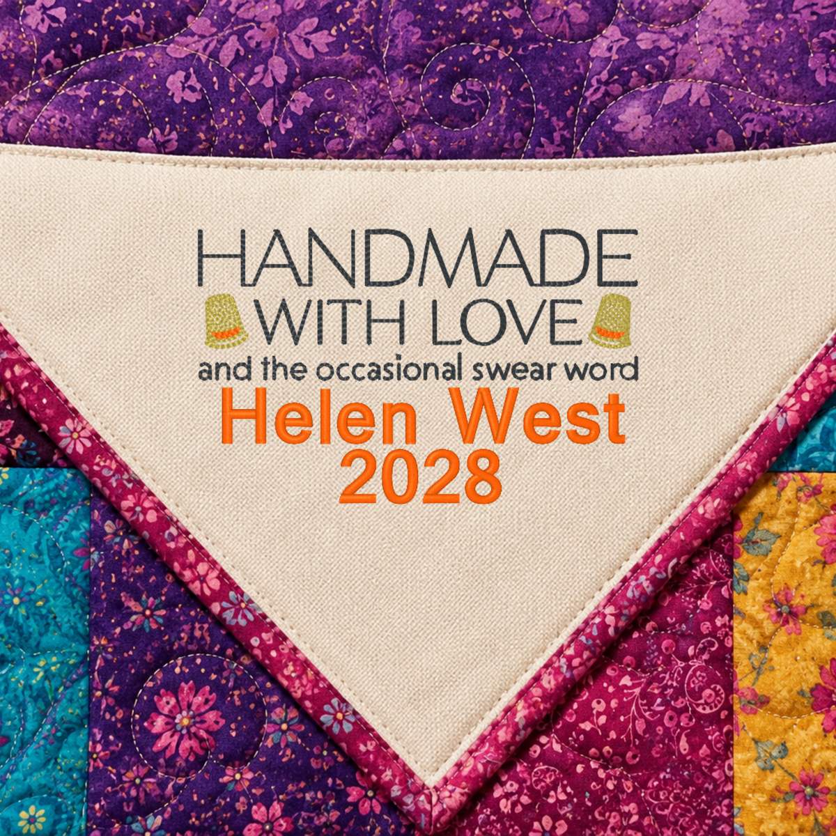 Personalized Embroidered Corner Quilt Label - Choose Your Design