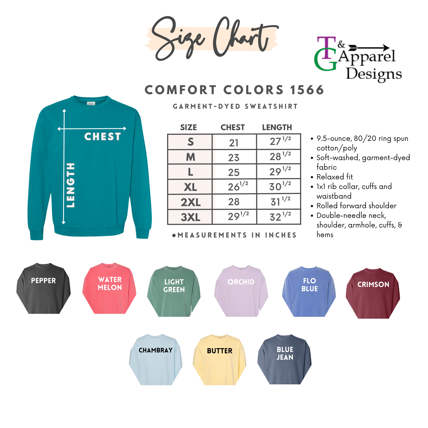 Candy Heart Embroidered Sweatshirt - Comfort Colors