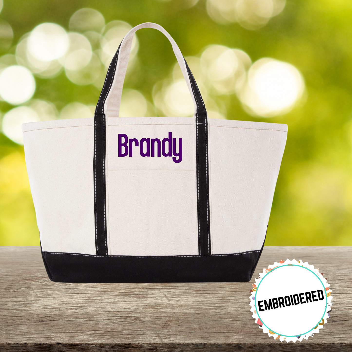 Embroidered Personalized Tote Bag
