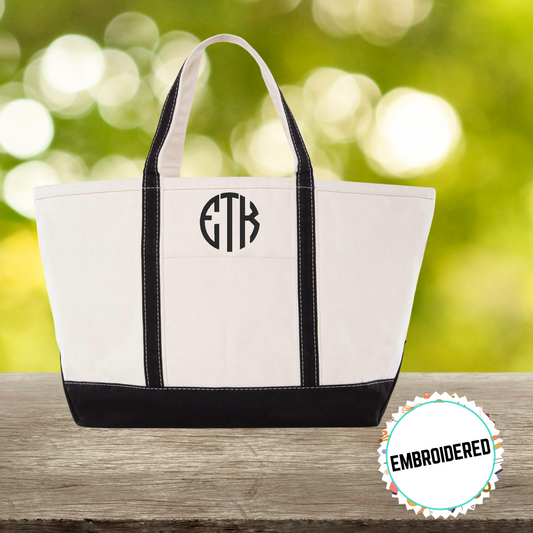 Embroidered Monogrammed Tote Bag