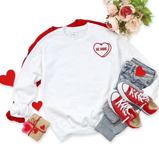 Candy Heart Sweatshirt – Personalized Embroidered Valentine Crewneck