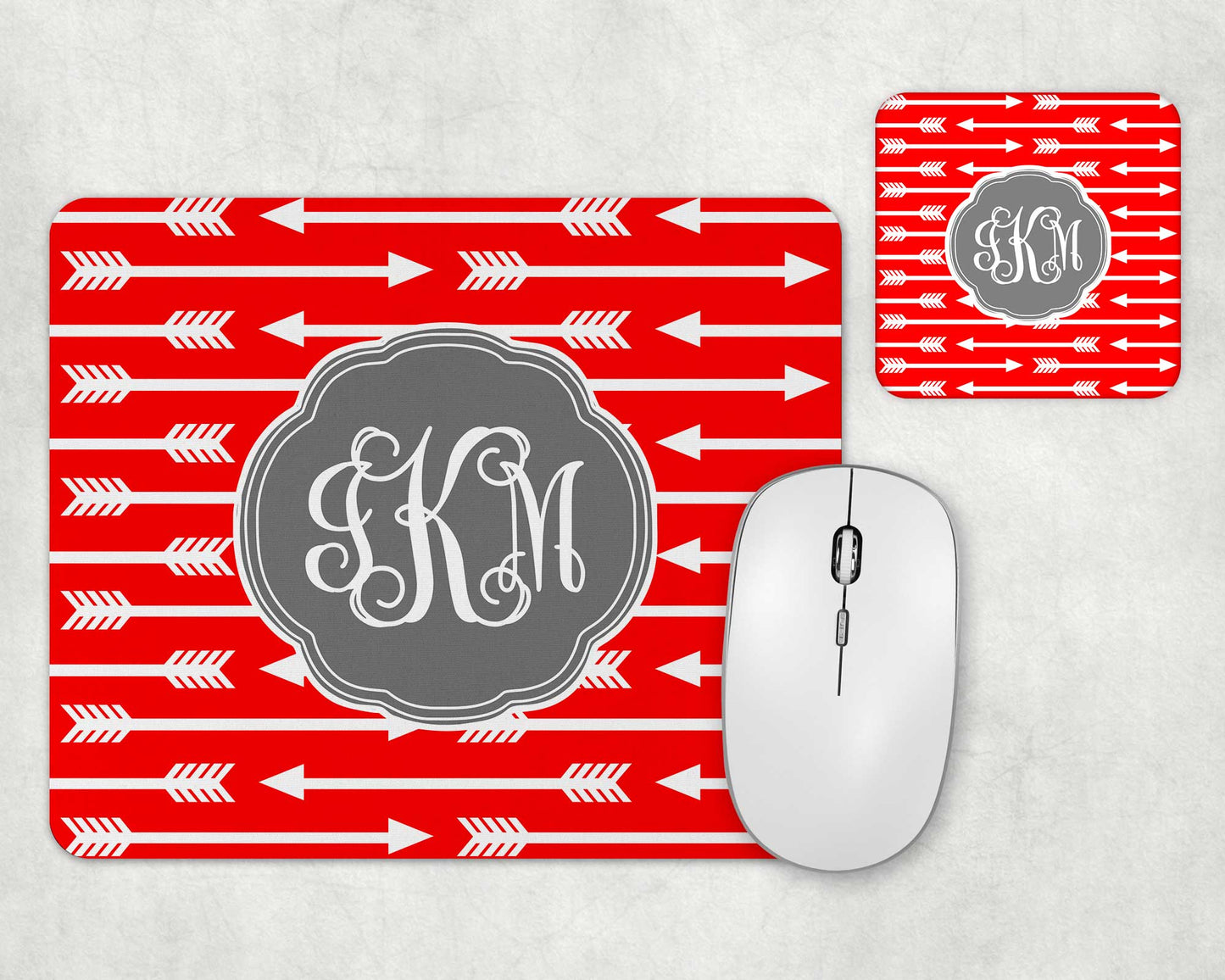 Boho Arrow Mousepad and Coaster Set