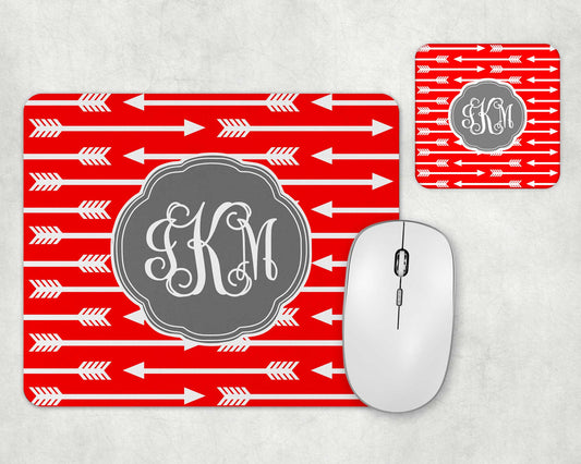Boho Arrow Mousepad and Coaster Set