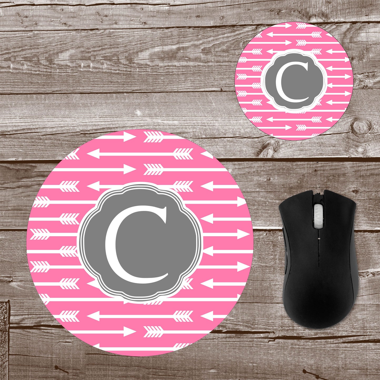 Boho Arrow Mousepad and Coaster Set
