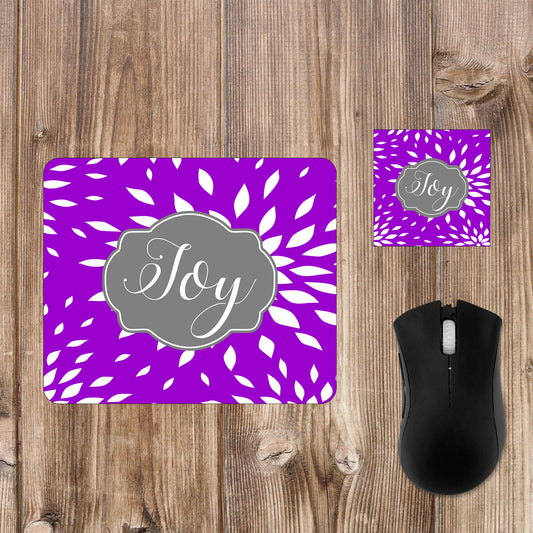 Flower Burst Mousepad and Coaster Set