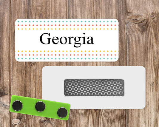 Colorful Diamonds Name Tag