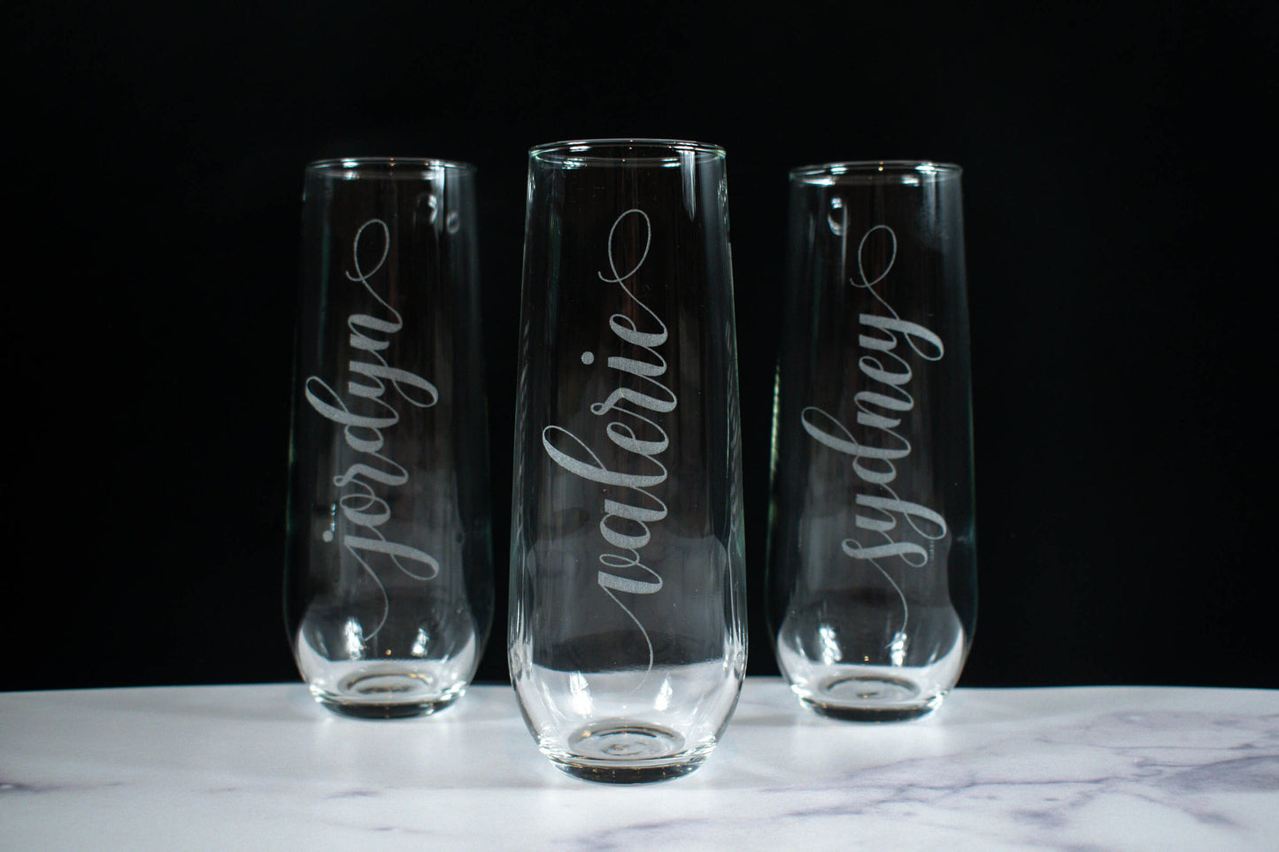 Personalized Stemless Champagne Flute Glass
