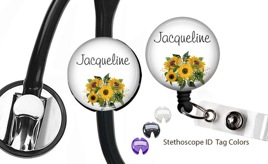 Sunflower Stethoscope and Badge Reel Set